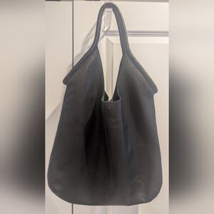 Black Leather Tote Bag